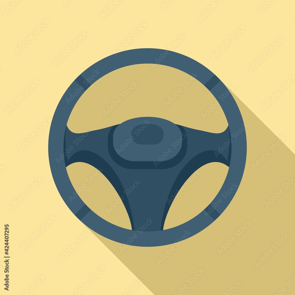 Obraz premium Auto steering wheel icon, flat style