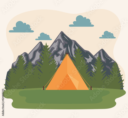 camping tent scene