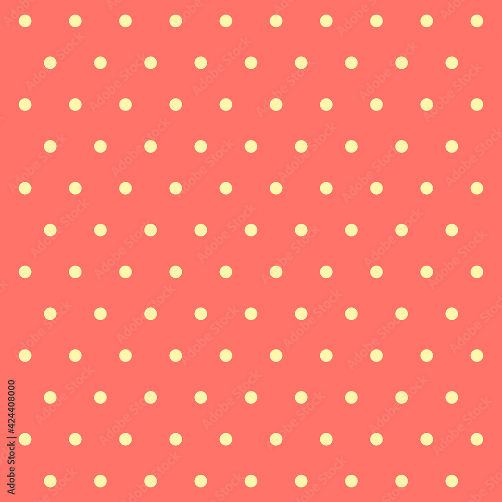Easter pattern polka dots. Template background in red and yellow polka dots . Seamless fabric texture. Vector illustration Easter pattern polka dots. Template background in red and yellow polka dots . Seamless fabric texture. Vector illustration