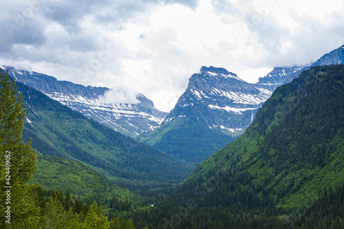 Glacier National Park, snow-capped mountain range