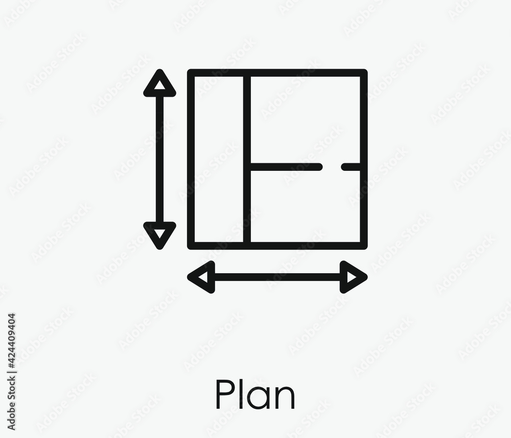 Plan vector icon. Editable stroke. Linear style sign for use on web design and mobile apps, logo. Symbol illustration. Pixel vector graphics - Vector Plan vector icon. Editable stroke. Linear style sign for use on web design and mobile apps, logo. Symbol illustration. Pixel vector graphics - Vector