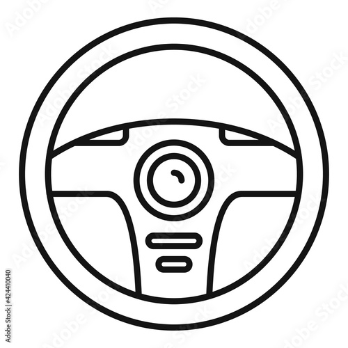Car steering wheel icon, outline style