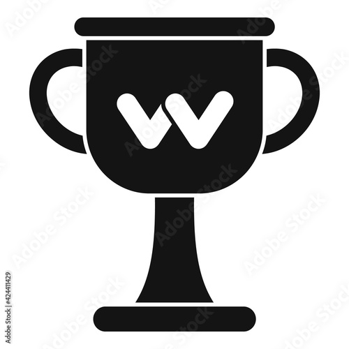 Arm wrestling cup icon, simple style