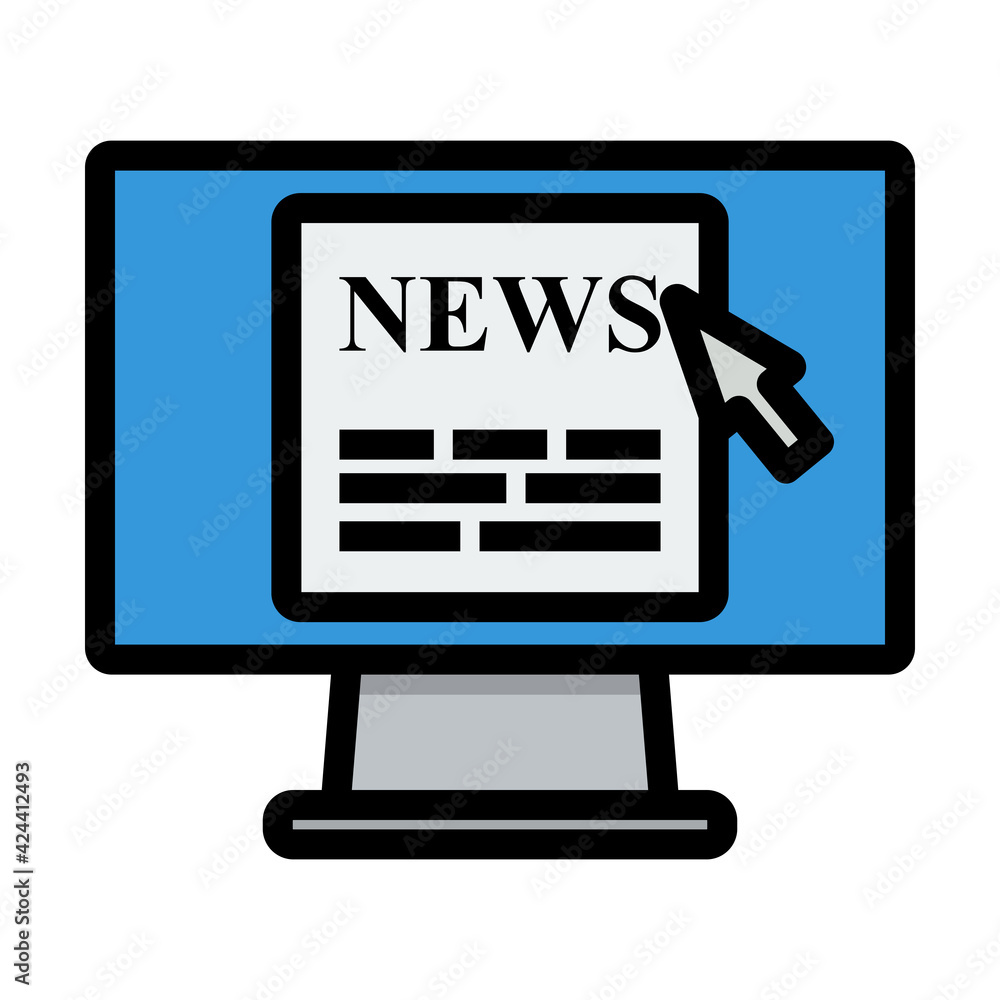 Monitor With News Icon Monitor With News Icon