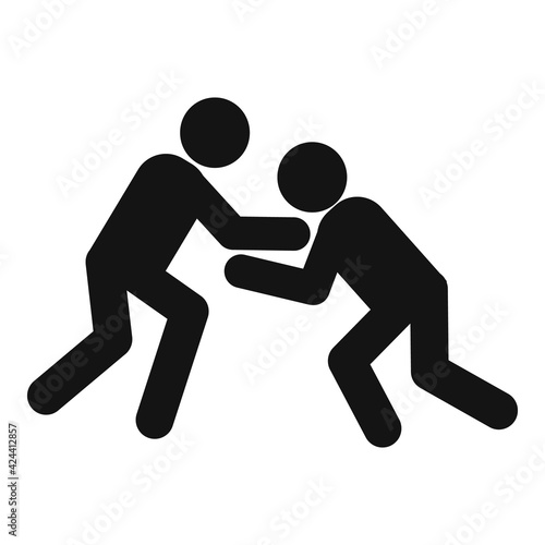 Greco-roman wrestling competition icon, simple style