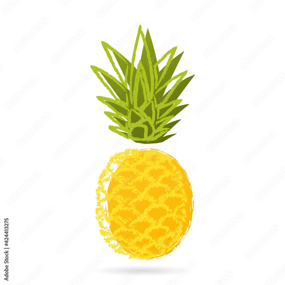 Pineapple gold with offset outline clipart. Ripe yellow fruit with fluffy scales and green bunch of vector leaves. Pineapple gold with offset outline clipart. Ripe yellow fruit with fluffy scales and green bunch of vector leaves.