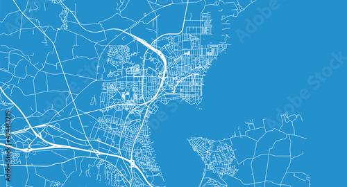 Urban vector city map of Fredericia, Denmark