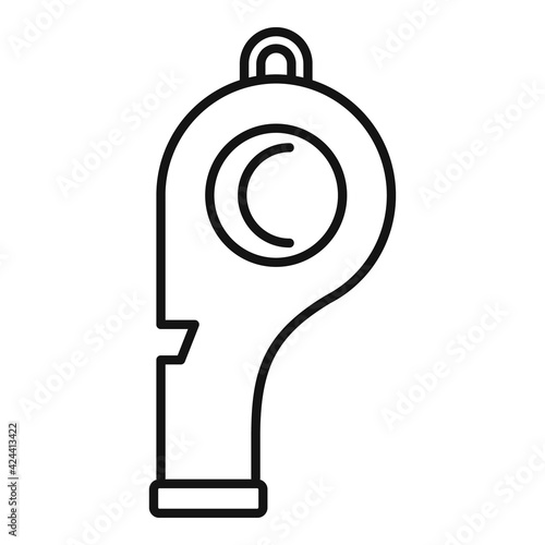 Sport whistle icon, outline style