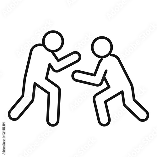 Greco-roman wrestling team icon, outline style