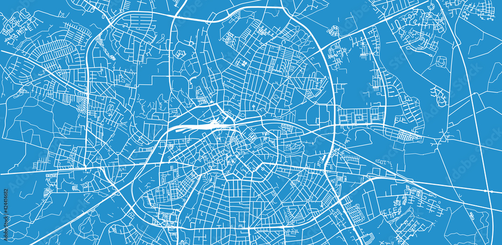 Naklejka premium Urban vector city map of Odense, Denmark