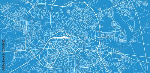 Urban vector city map of Odense, Denmark