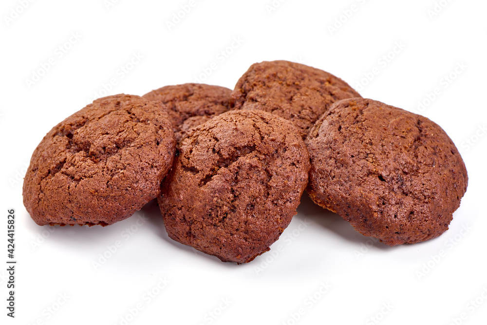 Chocolate cookies, isolated on white background. High resolution image Chocolate cookies, isolated on white background. High resolution image