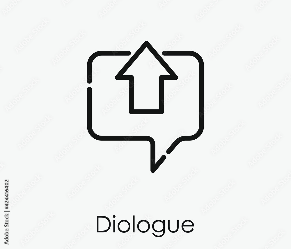 Dialogue vector icon. Editable stroke. Linear style sign for use on web design and mobile apps, logo. Symbol illustration. Pixel vector graphics - Vector Dialogue vector icon. Editable stroke. Linear style sign for use on web design and mobile apps, logo. Symbol illustration. Pixel vector graphics - Vector
