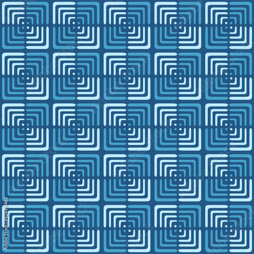Japanese Square Art Maze Vector Seamless Pattern