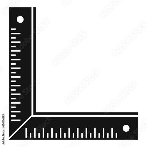Carpenter angle ruler icon, simple style