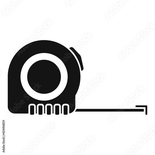 Carpenter ruler icon, simple style
