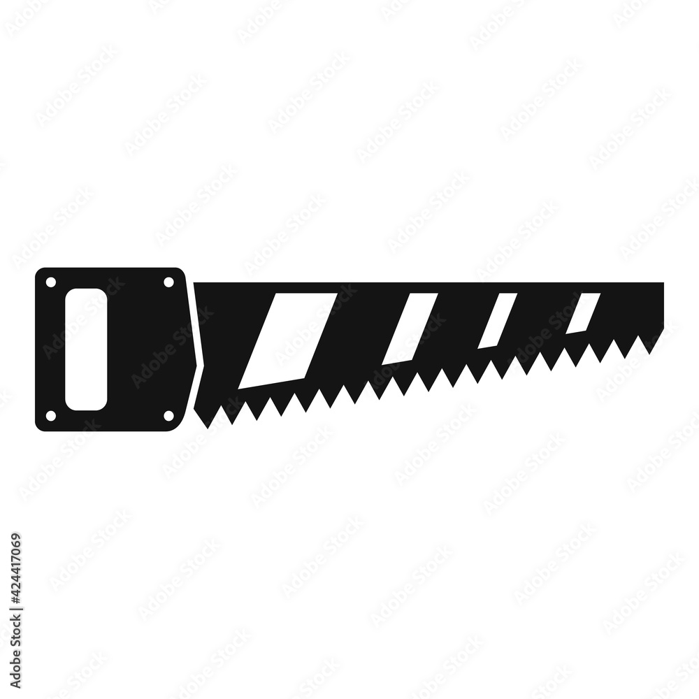 Hand saw icon, simple style