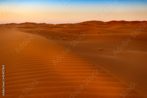Detail of a sand dune at the Erg Chebbi, in Morocco