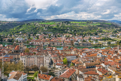 An aerial view of Vienne, France © borisb17