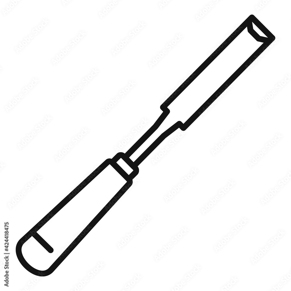 Carpenter chisel icon, outline style Carpenter chisel icon, outline style