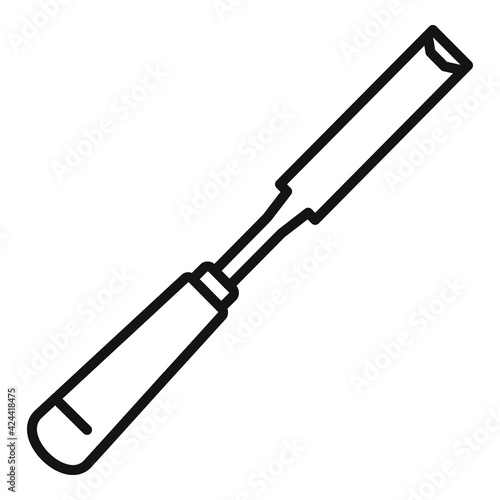 Carpenter chisel icon, outline style