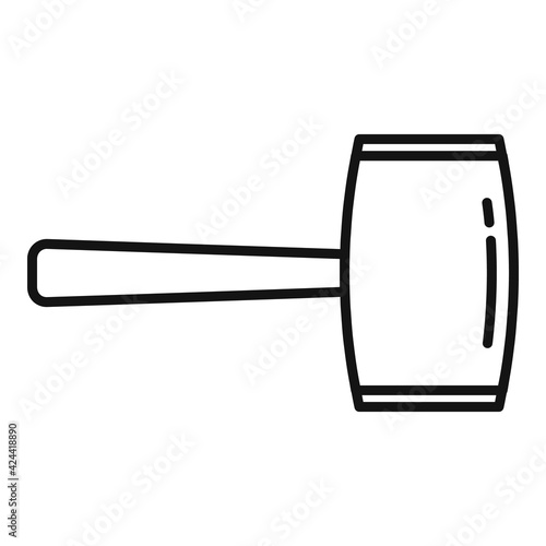 Wood hammer icon, outline style