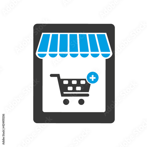 icon online shopping vector illustration -  online web and offers home delivery