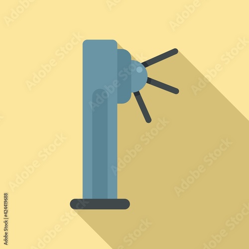 Security turnstile icon, flat style