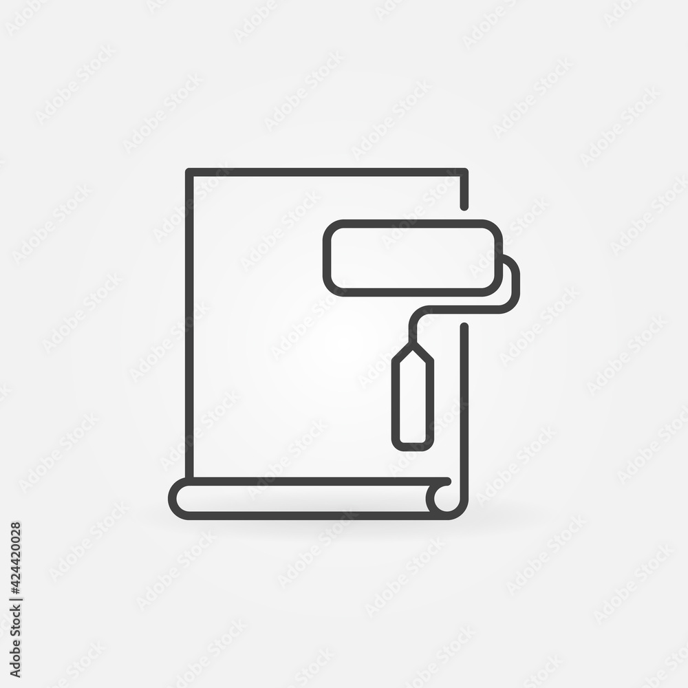 Wallpaper with Paint Roller linear icon. Home Repair sign Wallpaper with Paint Roller linear icon. Home Repair sign