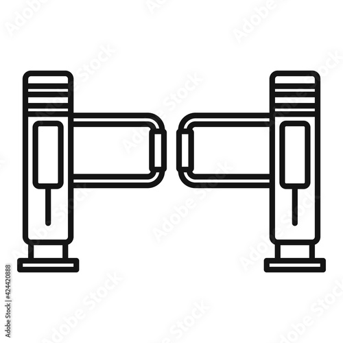 Turnstile barrier icon, outline style