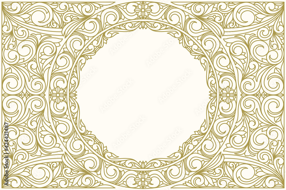 Decorative monochrome ornate retro design blank card Decorative monochrome ornate retro design blank card