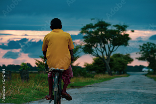 person riding a bike