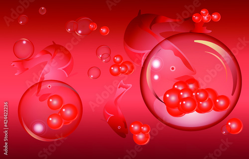background  red caviar