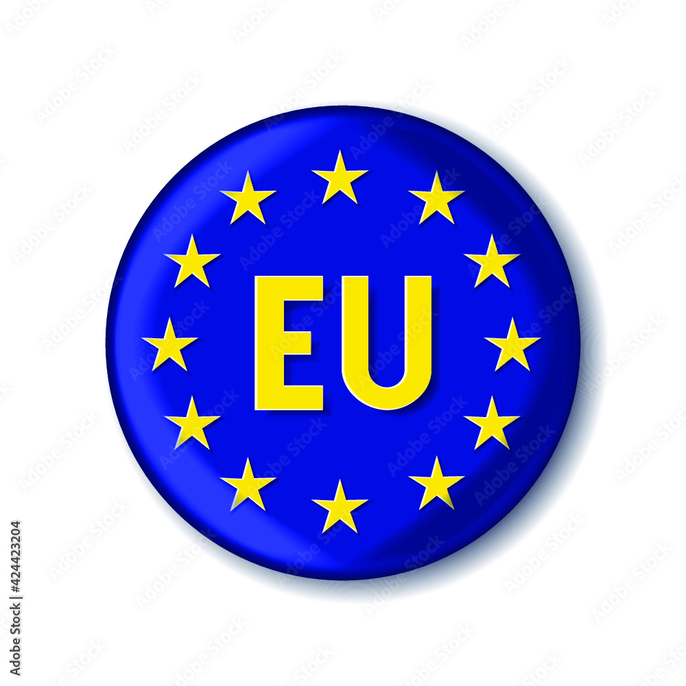 EU logo isolated on a white background. 3d rendering EU logo isolated on a white background. 3d rendering
