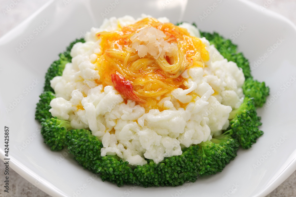sai pang xie, chinese imitated crab dish made with eggs sai pang xie, chinese imitated crab dish made with eggs