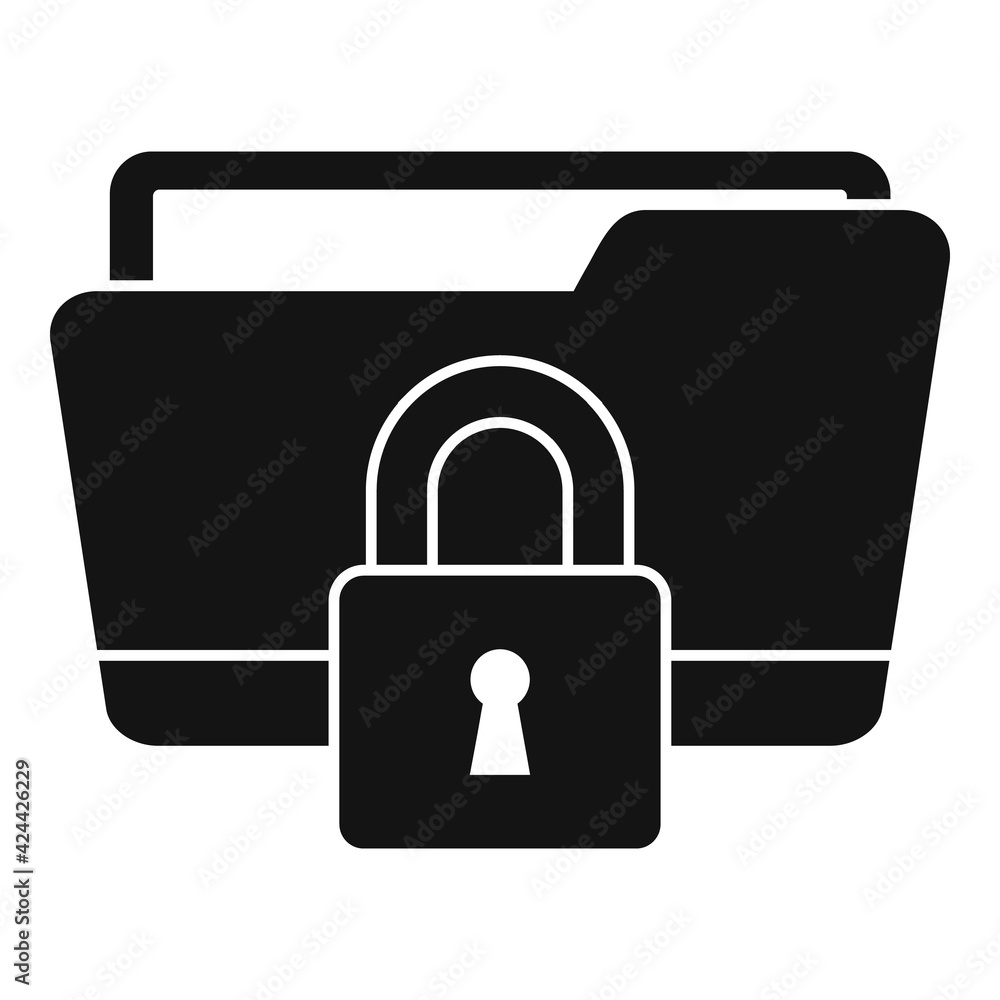Locked remote folder icon, simple style Locked remote folder icon, simple style
