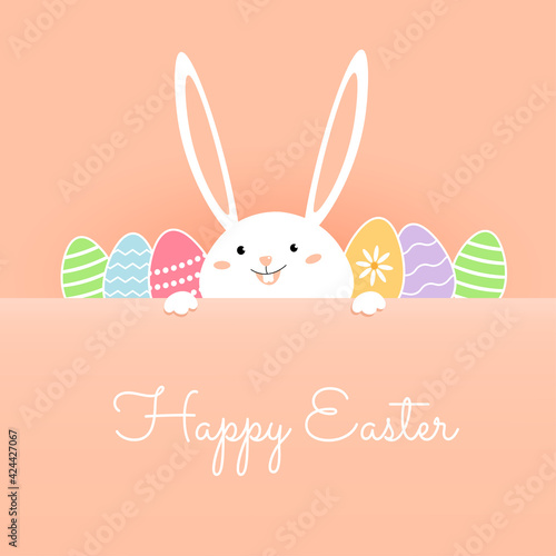 Happy Easter greeting card. Vector illustration