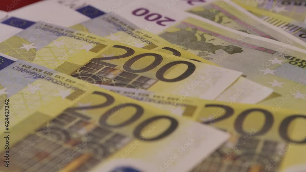 Banknotes of paper Euro money isolated on table background. Banknotes of paper Euro money isolated on table background.