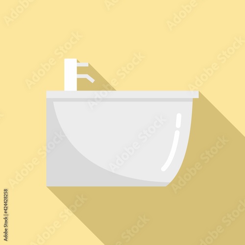 Ceramic bidet icon, flat style