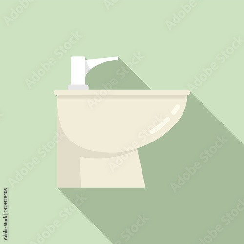 Domestic bidet icon, flat style