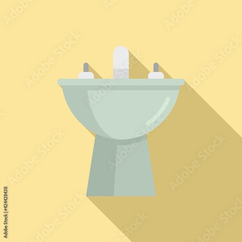 Equipment bidet icon, flat style