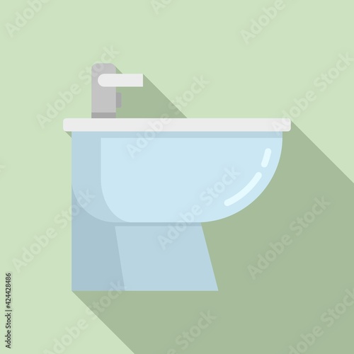 Bath bidet icon, flat style