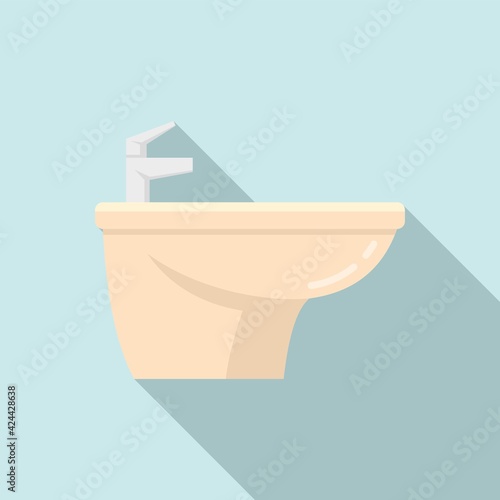 Toilet bidet icon, flat style