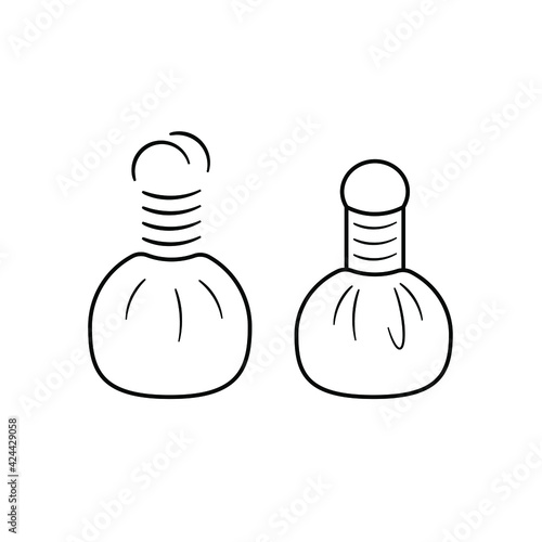 Herbal ball for thai massage icon. Eps 10 vector illustration.