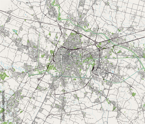 map of the city of Padua, Veneto, Italy