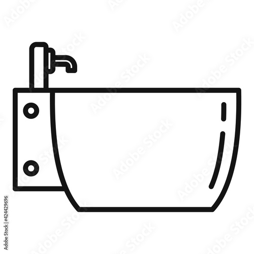 Ceramic bidet icon, outline style