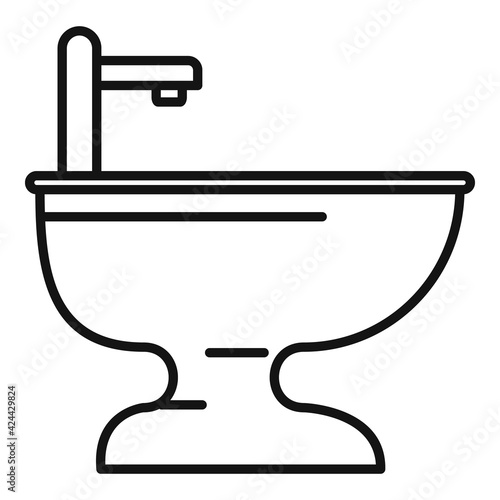 Domestic bidet icon, outline style