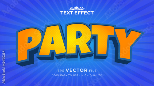 Editable text style effect - Party text style theme