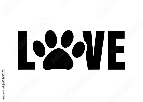 Dog lover silhouette, Vector silhouette of a dog on a white background.