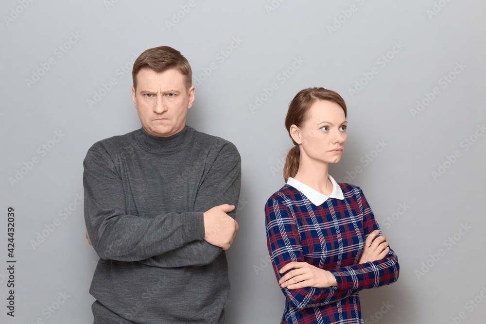 Portrait of couple after quarrel, relationship concept Portrait of couple after quarrel, relationship concept
